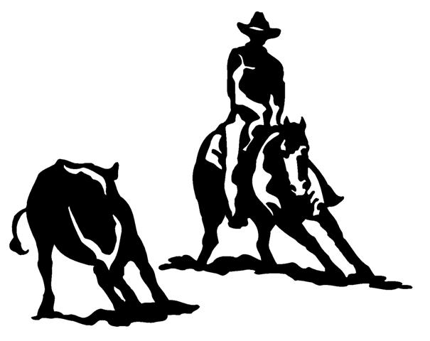 605x480 Cutting Horse Decal Sticker