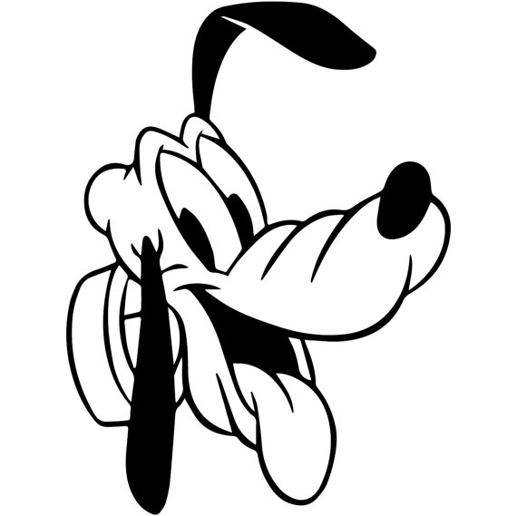 570x569 Pluto Svg, Pluto Eps, Dog Silhouette, Pluto Cutting File, Pluto