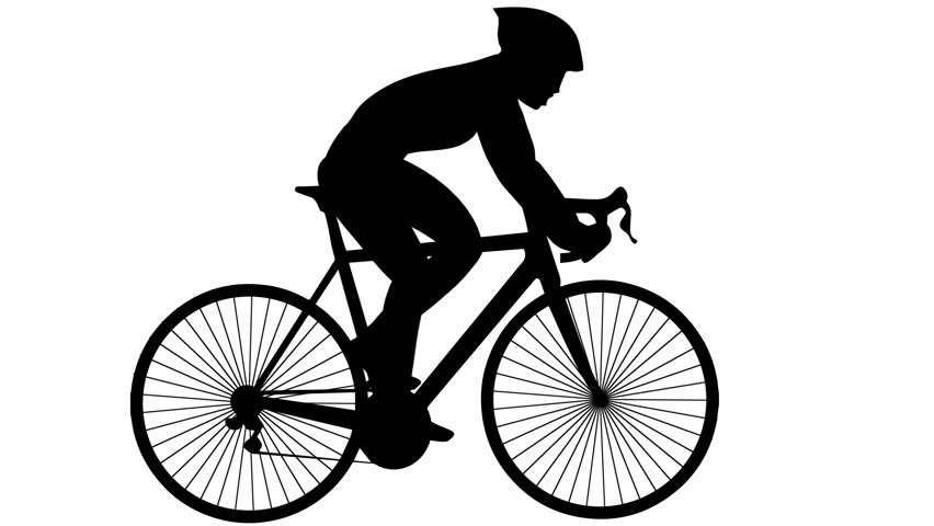852x480 Road Bike Silhouette Alpha Channel Stock Footage Video 9686000
