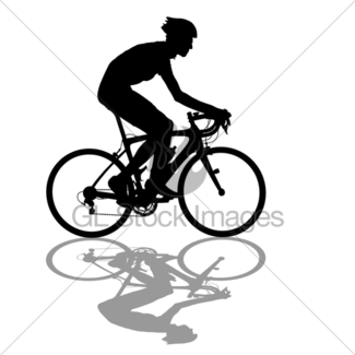 325x325 Silhouette Of A Cyclist Male On White Background Gl Stock Images