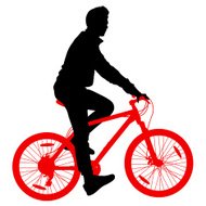 190x190 Silhouette Of A Cyclist Vector Premium Clipart