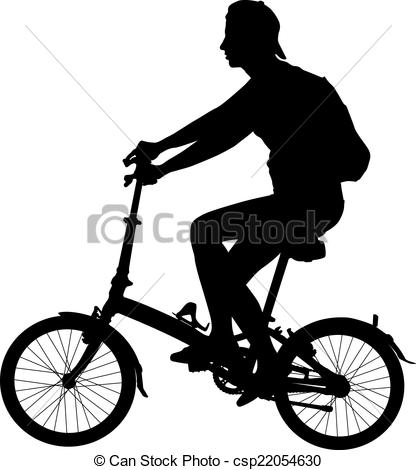 416x470 Silhouette Of A Cyclist Male. Vector Illustration. Vectors