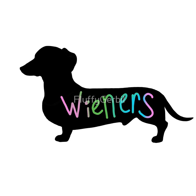 800x800 Wieners Funny Wiener Dog Dachshund Silhouette Rainbow Drawstring