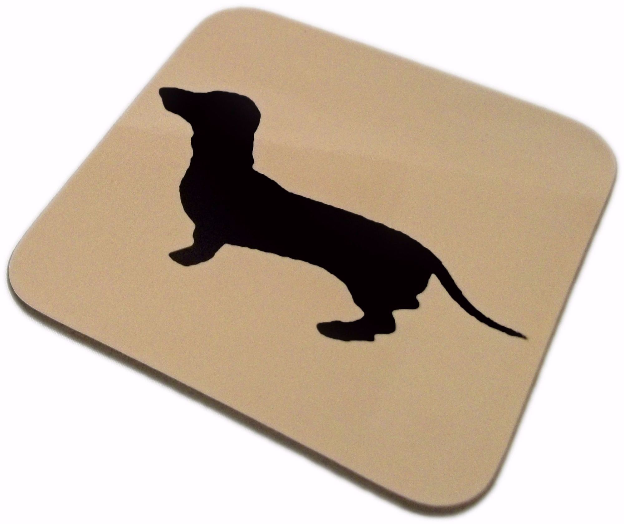 2000x1678 Dachshund Dahks Hound Sausage Dog Silhouette Square Gloss Coaster