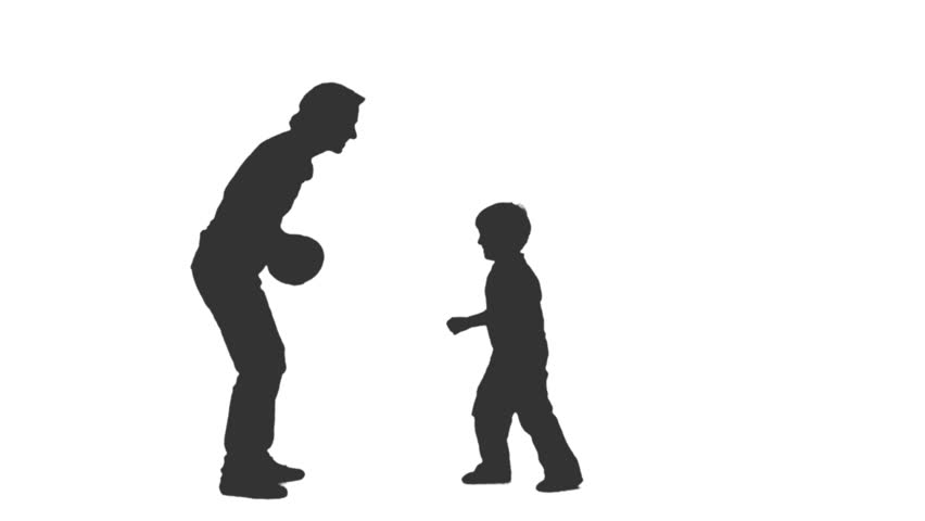 852x480 Silhouette Of A Little Boy Playing With His Parents. Full Hd