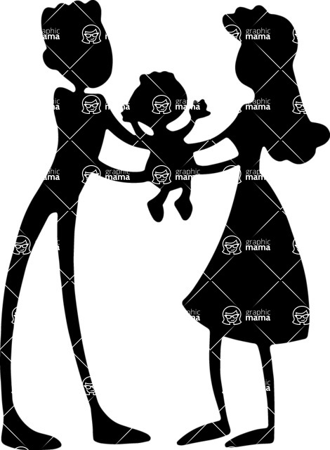 470x640 Mom And Dad Holding A Baby Vector Silhouette Graphicmama