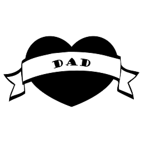 500x500 Dad Heart Banner Silhouette