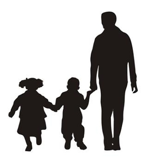 292x330 Dad And Children Silhouette 1 Decal Sticker