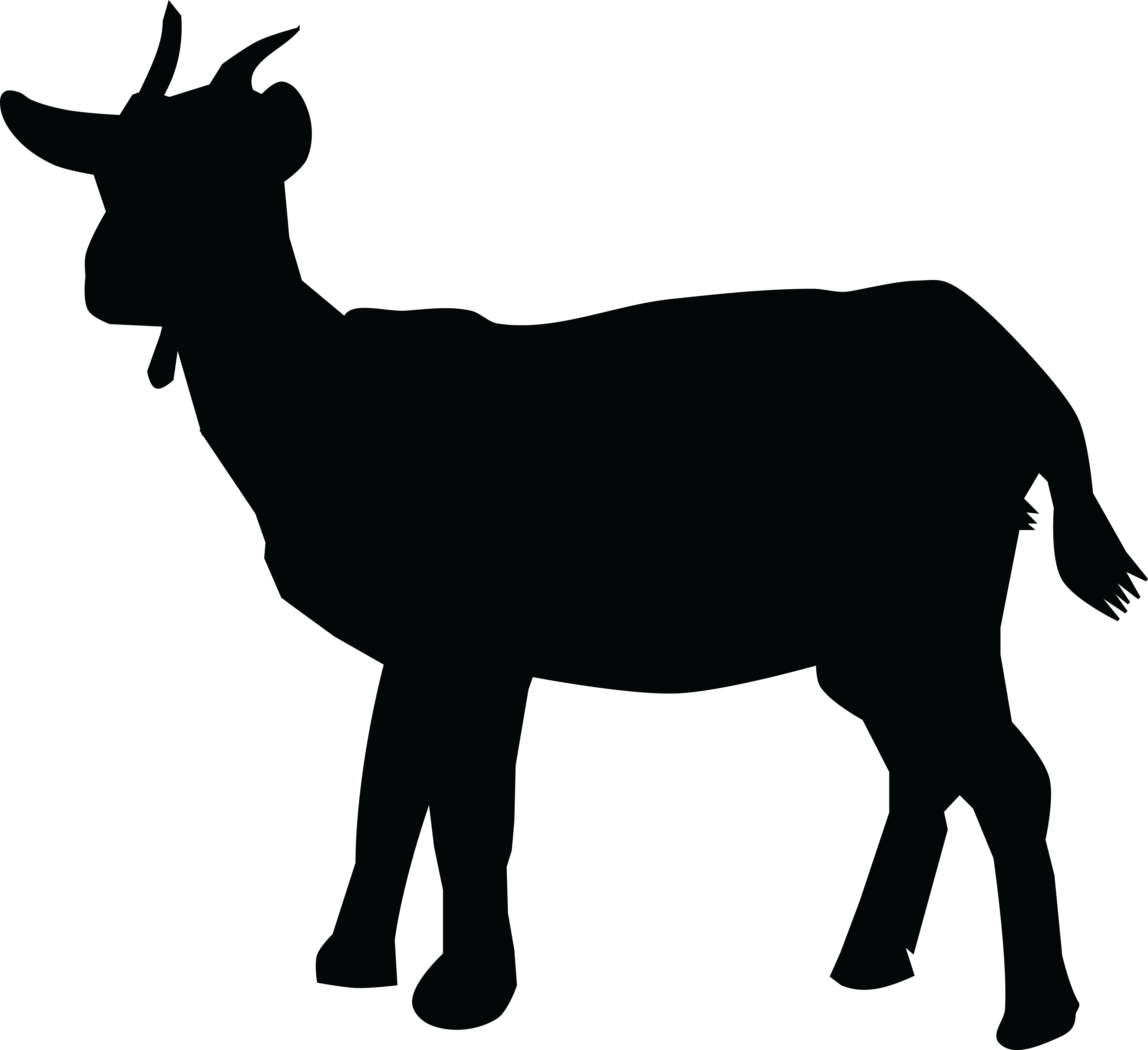 4000x3657 Black And White Goat Clipart