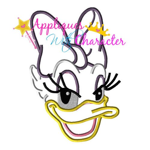 500x500 Daisy Duck Applique Design By Appliques With Character