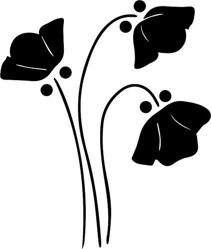 423x500 Elower Clipart Silhouette