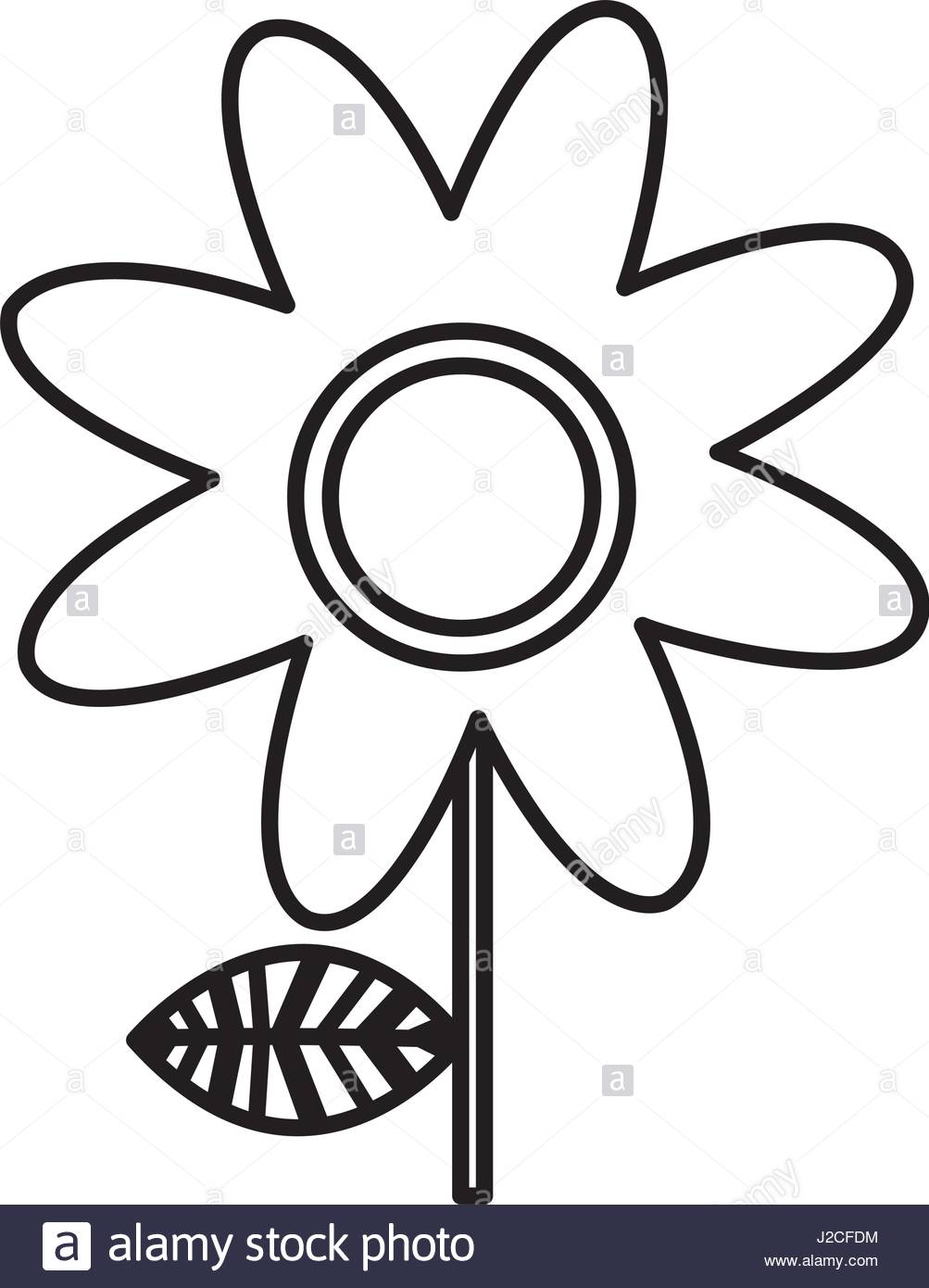 1003x1390 Monochrome Silhouette Of Daisy Flower Stock Vector Art