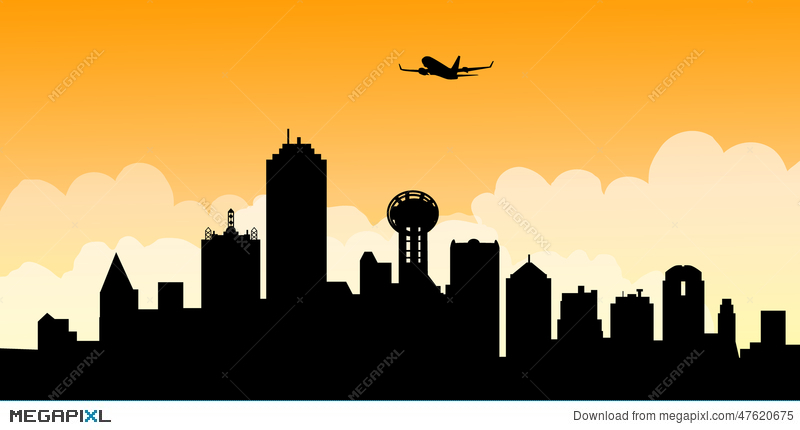 800x430 Morning Dallas Skyline Vector Illustration 47620675