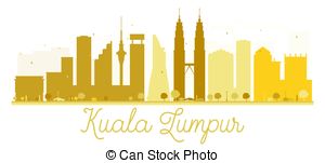 300x151 Kuala Lumpur City Skyline Silhouette In Grayscale, Vector