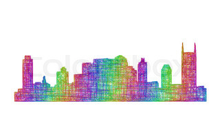 320x192 Nashville Usa City Skyline Silhouette Vector Illustration Stock