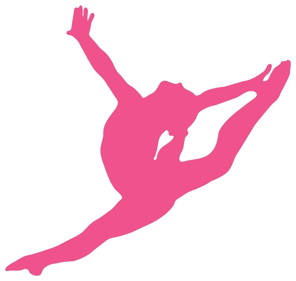 1000x951 Gymnastics Silhouette Style Graceful Leap Wall Decal Wallmonkeys
