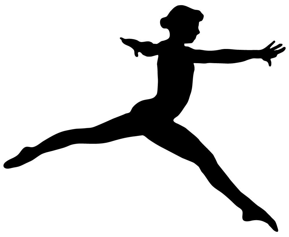 1000x818 Gymnastics Silhouette Style Leap Wall Decal Wallmonkeys