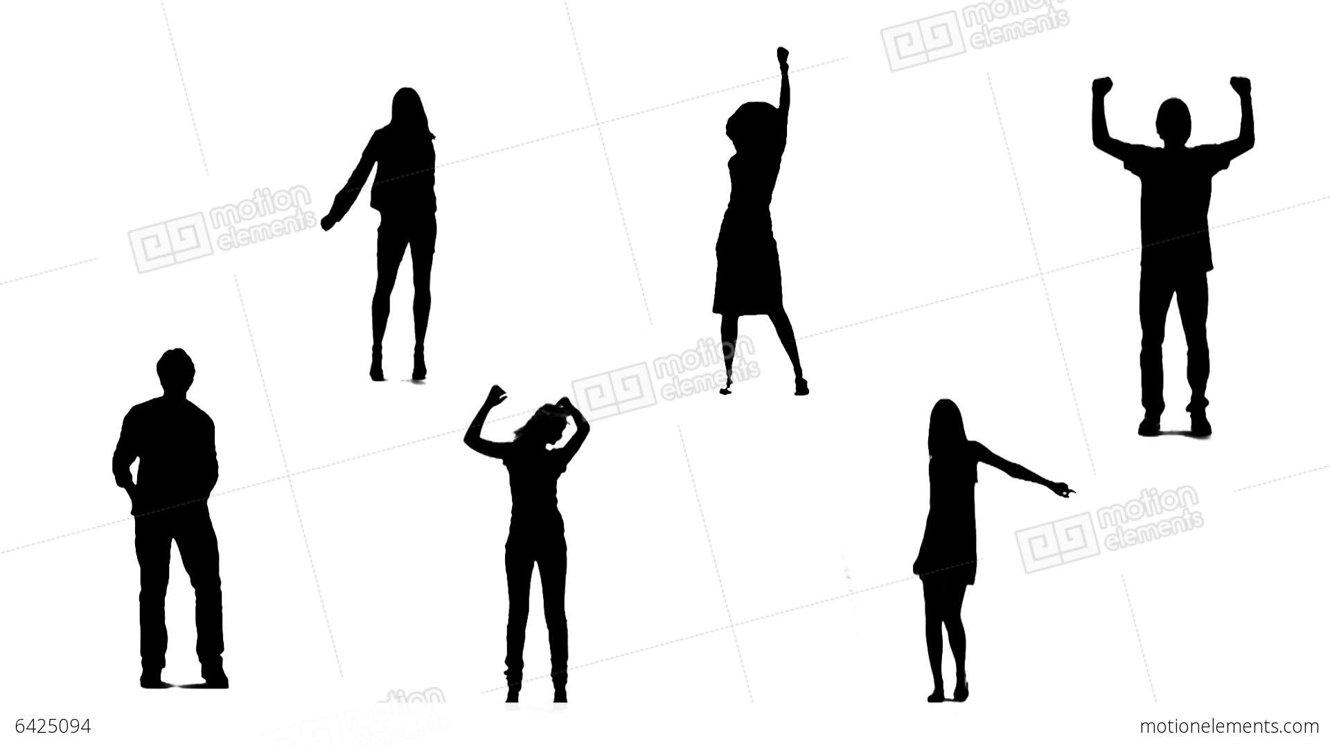 1920x1080 Silhouettes Of Young People Who Dance 1 Stock Animation 6425094