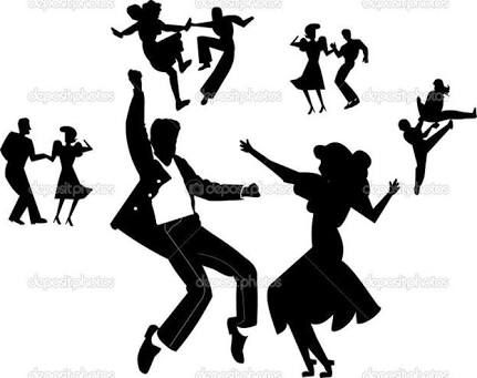 431x341 Rock And Roll Dance Silhouette Pattern