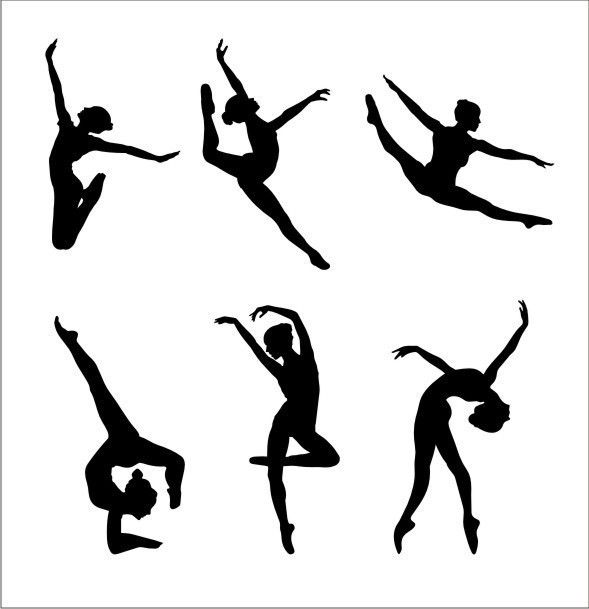 589x609 Gymnasts Dancers Wall Decal
