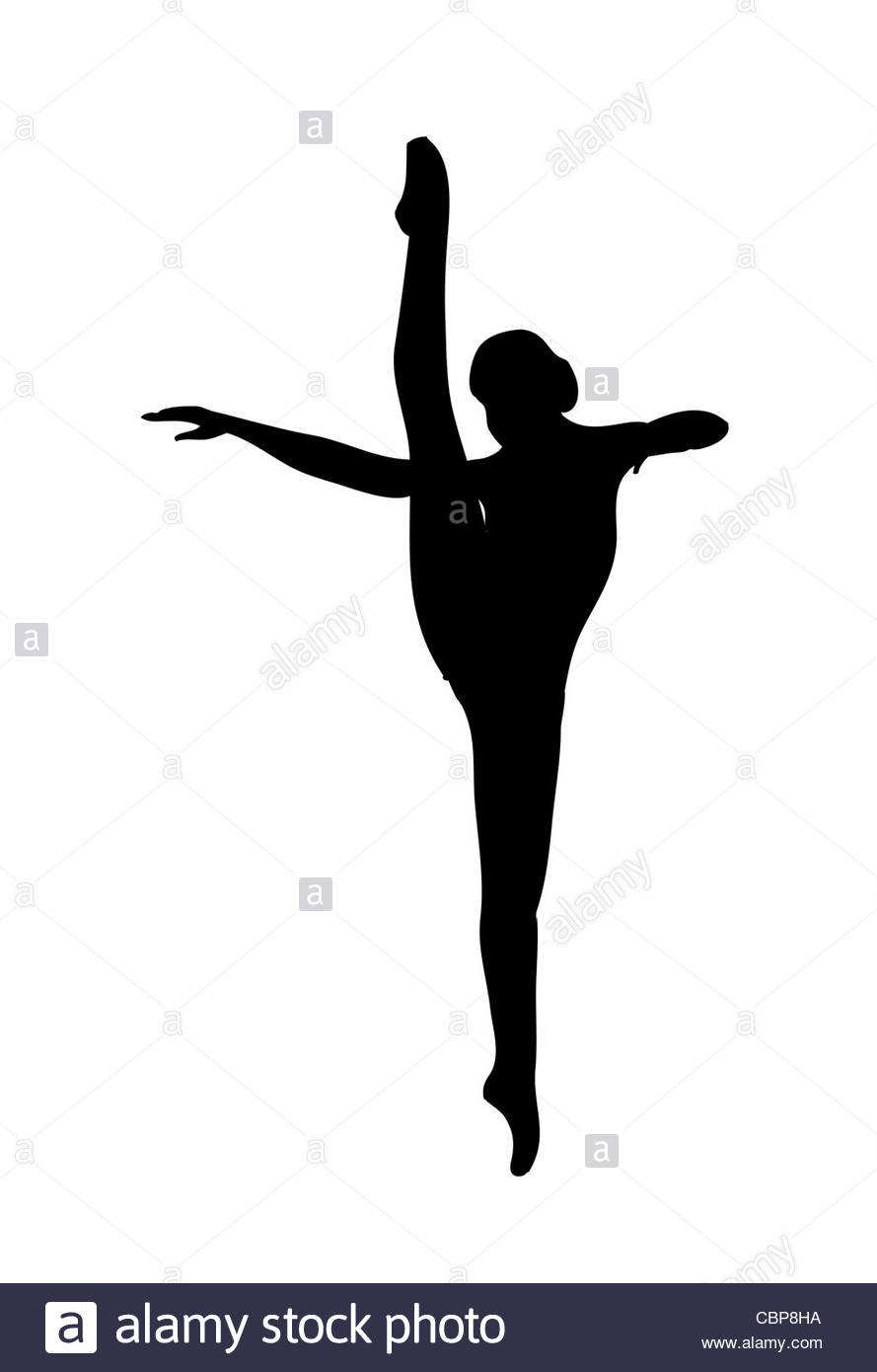 889x1390 Ballet Pose Silhouette Bw Illustration Stock Photo 41671654