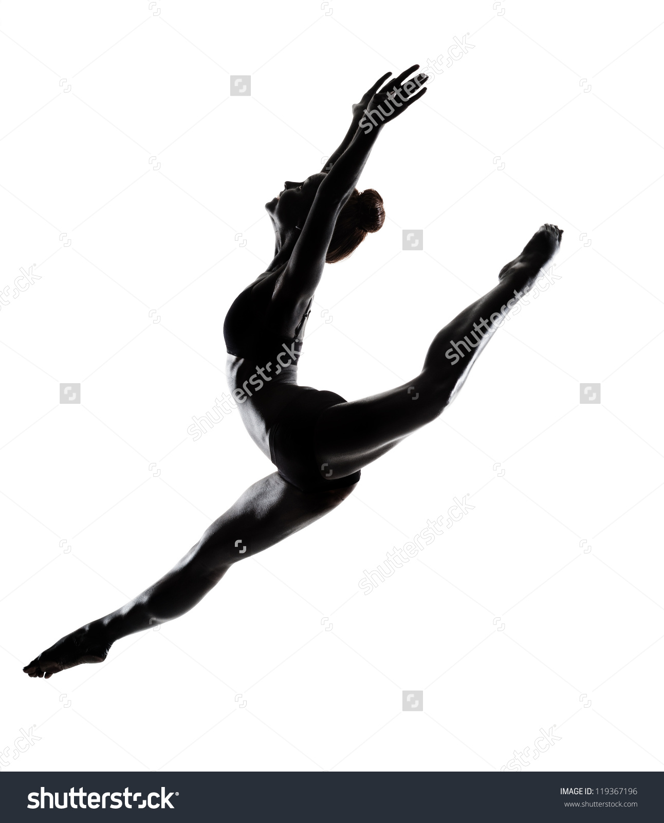1292x1600 Ballet Dancer In Black Body Paint Series Isolated On White