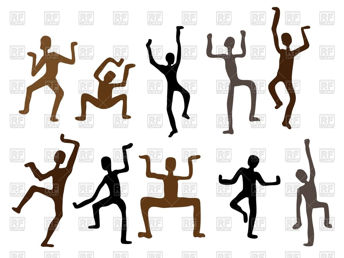 1200x903 Silhouettes Of African Dancers As Rock Paintings Royalty Free