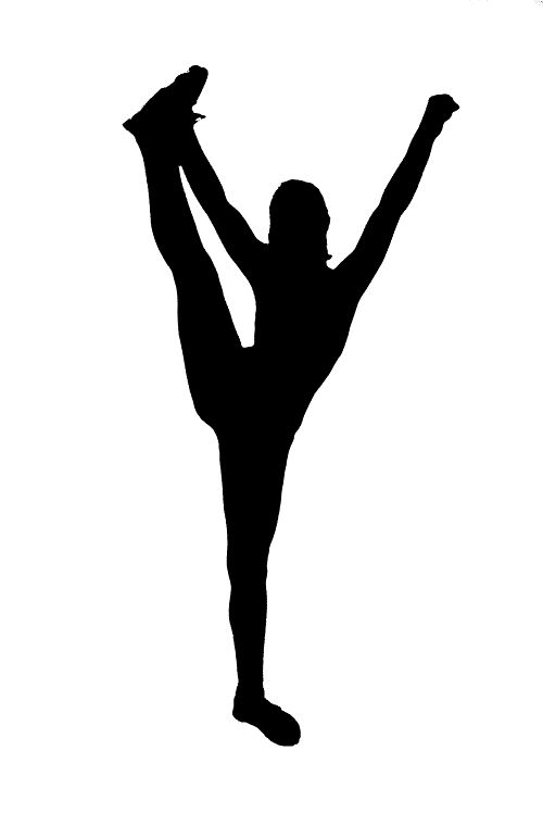 500x748 Cheerleader Silhouette Clip Art Cheerleading Stunt Silhouette