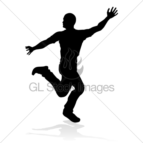 500x500 Street Dance Dancer Silhouette Gl Stock Images