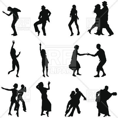 400x400 Set Of Dance Silhouettes Royalty Free Vector Clip Art Image