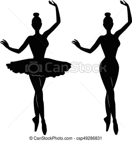 439x470 Woman Ballet Dancer Silhouette Vectors