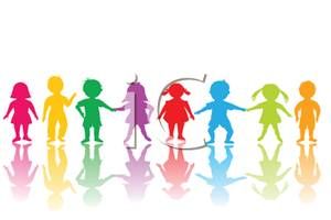300x200 Children Silhouettes Clip Art Clipart Image Of A Rainbow