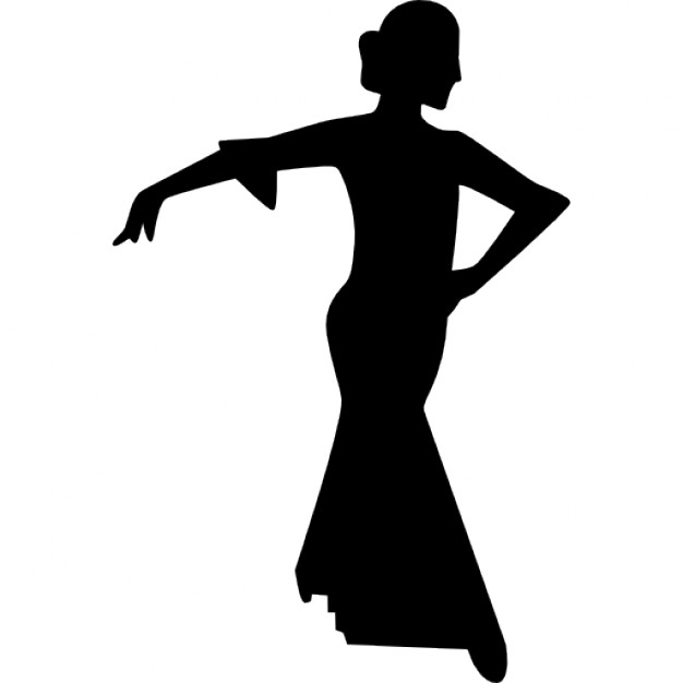 626x626 Flamenco Female Dancer Silhouette Icons Free Download