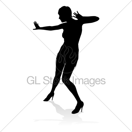 500x500 Dance Dancer Silhouette Gl Stock Images