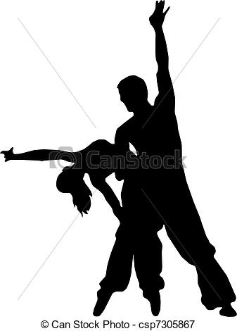 337x470 Ballet Dance Girl And Boy Silhouettes Vector Eps Stock