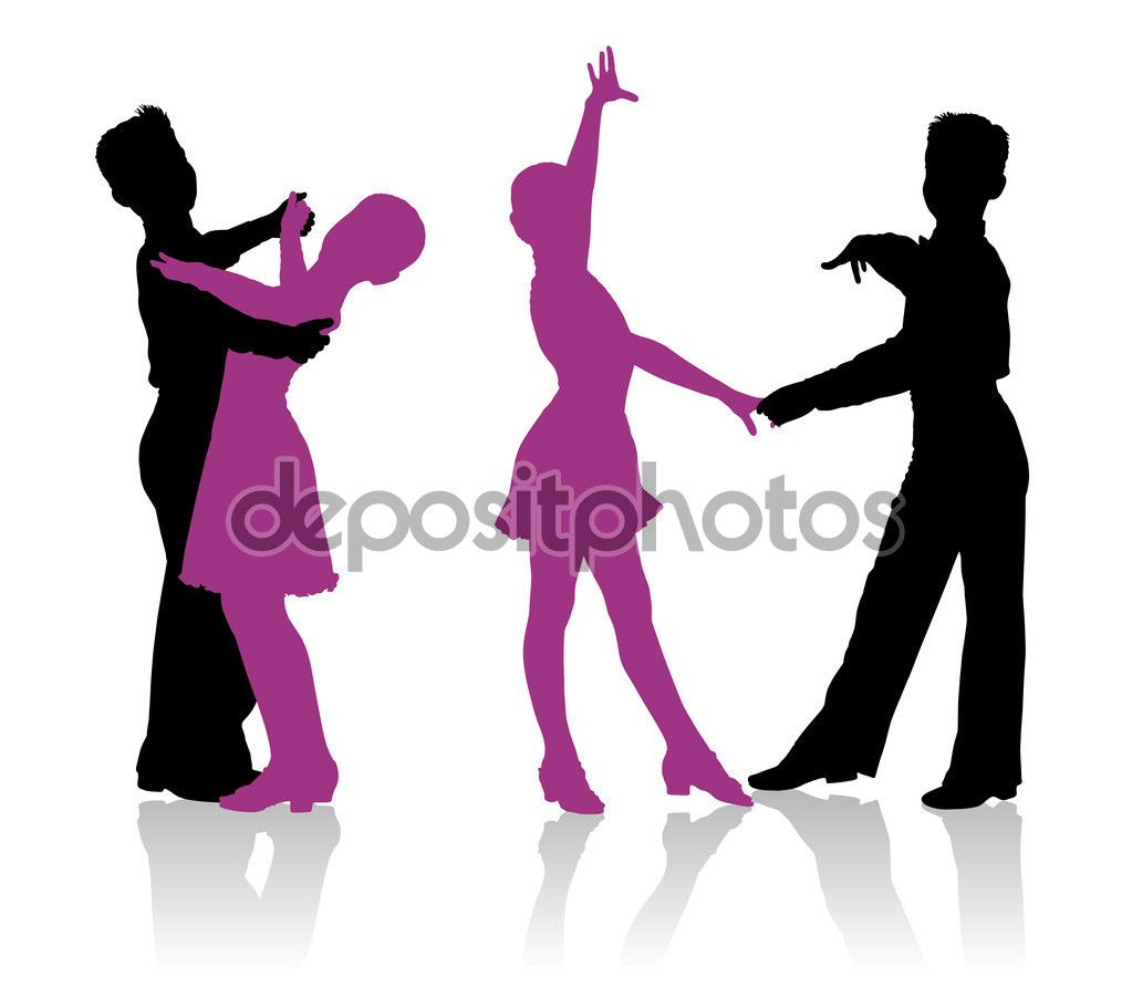 1023x902 Silhouettes Of Kids Dancing Ballroom Dance Stock Vector Vlukas