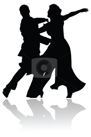 300x450 Swing Dance Couple Silhouette Stock Vector