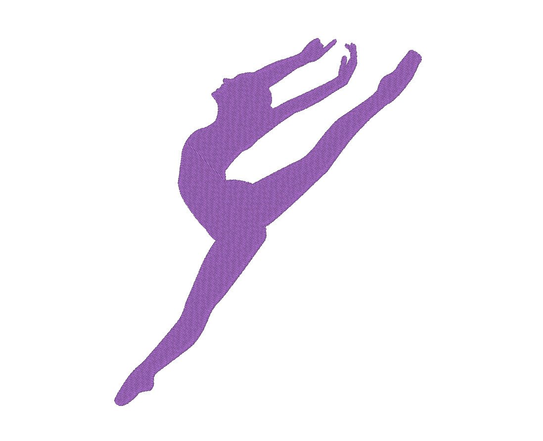 1098x893 Leaping Ballerina Ballet Dancer Silhouette Embroidery Machine