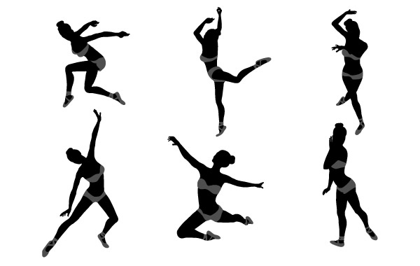 600x380 Dancing Girl Silhouettes Vector Free Download