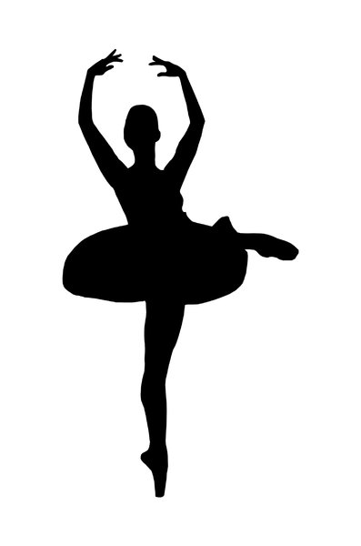 397x600 Silhouette Of Dancing Girl Free Applique