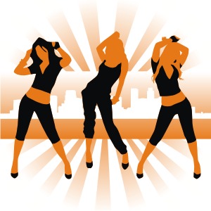300x300 Dancing Girl Silhouettes Vector