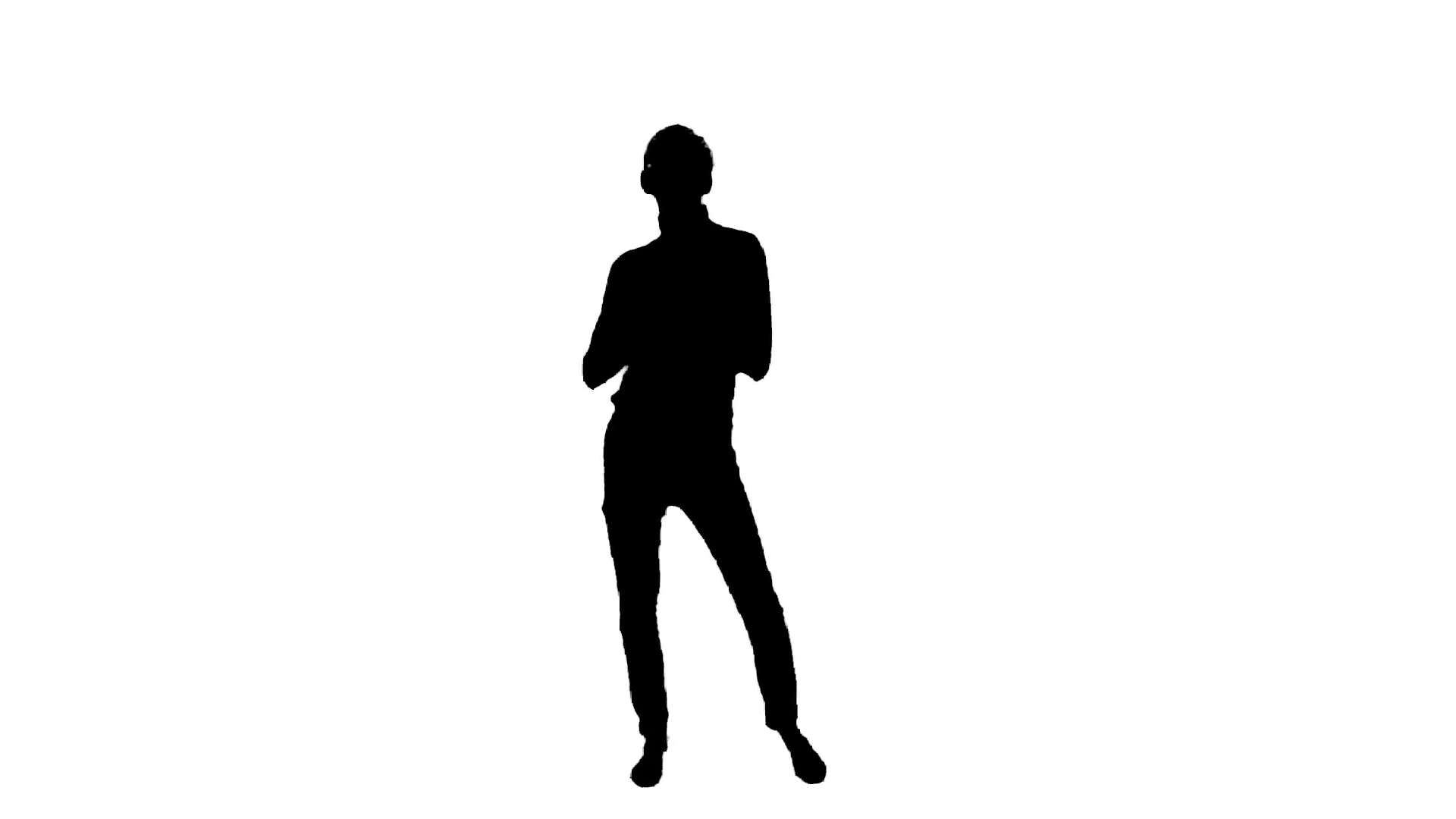 1920x1080 Silhouette Of A Dancing Man On A White Background Stock Video