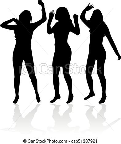 394x470 Dancing People Silhouettes. Vector Work. Vector Illustration