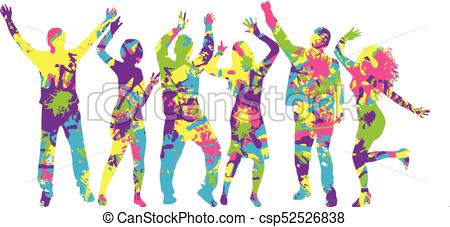 450x227 Dancing People Silhouettes. Vector Work. Vectors