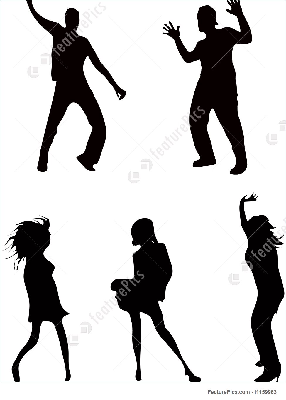 975x1360 Illustration Of Dancing People Carnival Dance Shadows