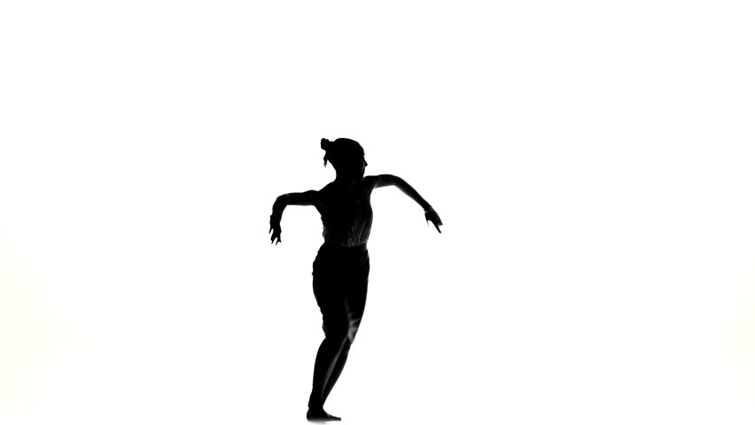 852x480 Dancer Against The Sunset Dance The Belly Dance. Silhouette. Slow