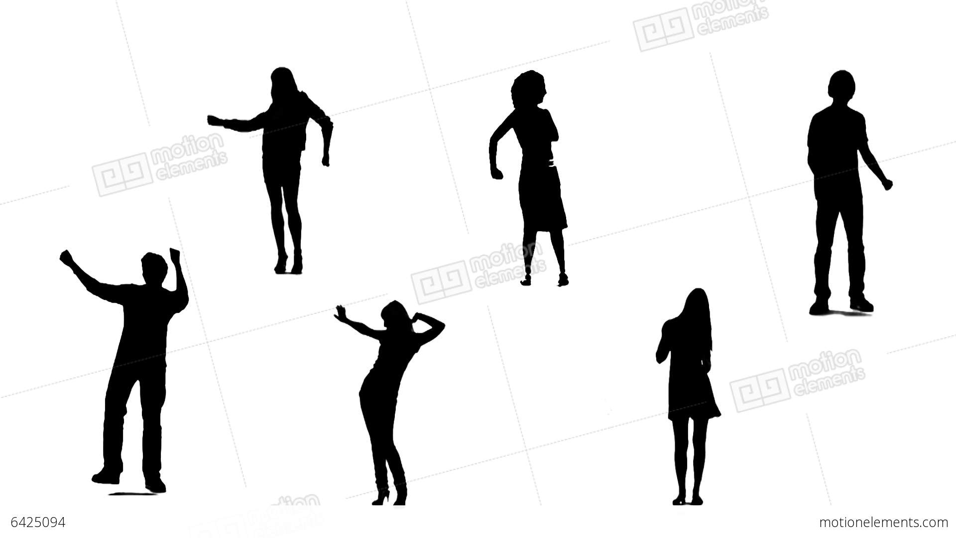 1920x1080 Silhouettes Of Young People Who Dance 1 Stock Animation 6425094