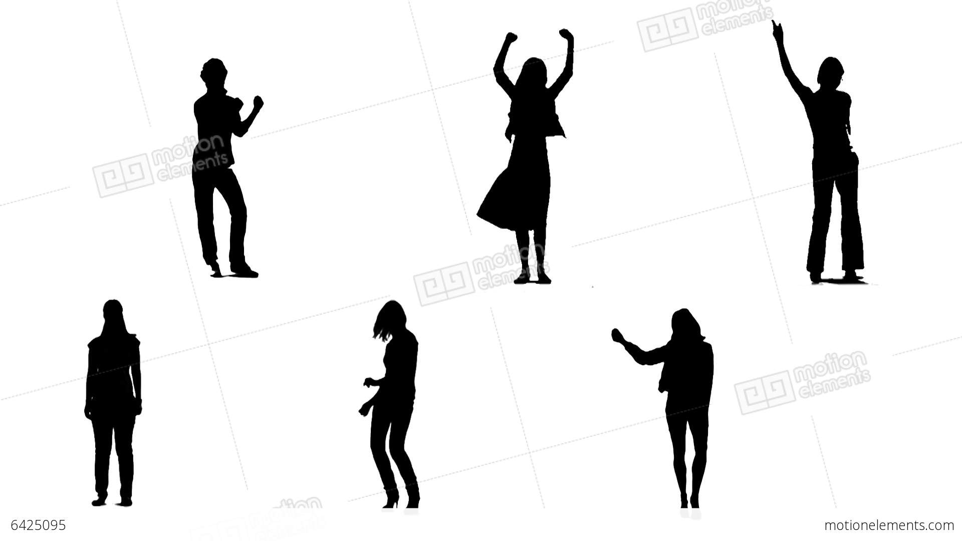 1920x1080 Silhouettes Of Young People Who Dance 2 Stock Animation 6425095