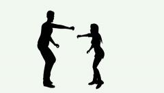 240x136 Video Profile Of Man Woman Walking In Silhouette Black