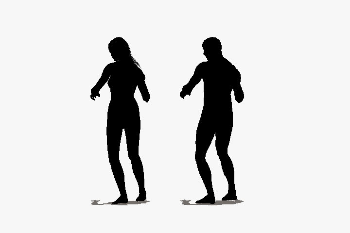 720x480imation Of Silhouettes Of A Mand A Woman Line Dancing On